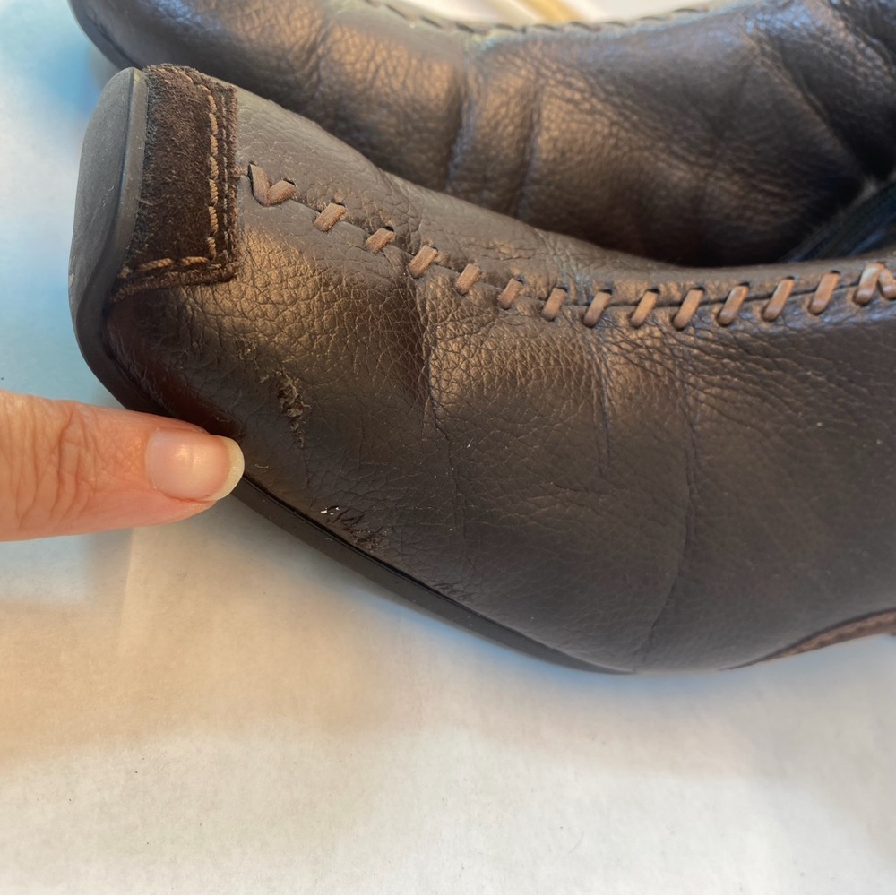 Elegant Brown Leather Women's Square Toe Boots Size 10 - Picture 5 of 12